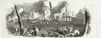 The Bowling-green and Marketfield-street, New York, from The Illustrated London News by English School